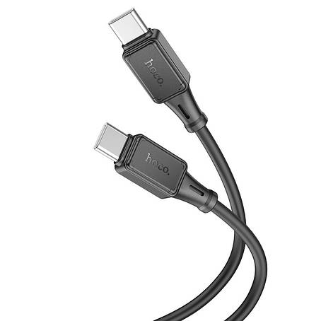Кабель Hoco X101 Assistant 60W silicone charging data cable Type-C to Type-C Black, фото 1