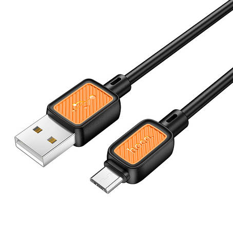 Кабель Hoco X108 Benefit silicone charging data cable Micro Black, фото 1