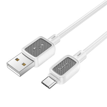Кабель Hoco X108 Benefit silicone charging data cable Micro White, фото 1