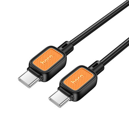 Кабель Hoco X108 Benefit 60W silicone charging data cable Type-C to Type-C Black, фото 1