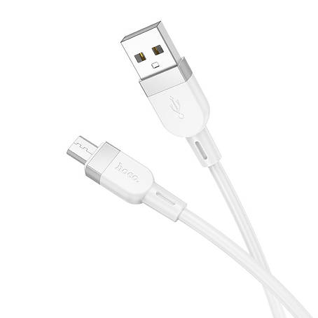 Кабель Hoco X109 Energy silicone charging data cable Micro White, фото 1