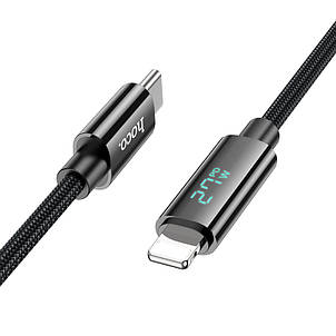 Кабель Hoco U125 Benefit PD charging data cable with display iP Black, фото 1