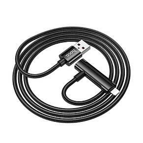 Кабель Hoco U135 Incredible 2-in-1charging data cable USB to iP/Type-C Black, фото 4