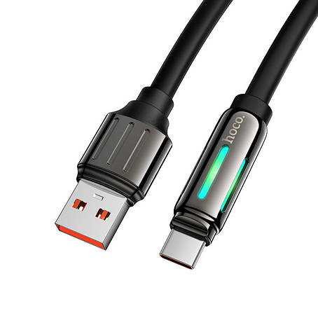 Кабель Hoco U136 5A Prize charging data cable Type-C Black, фото 1