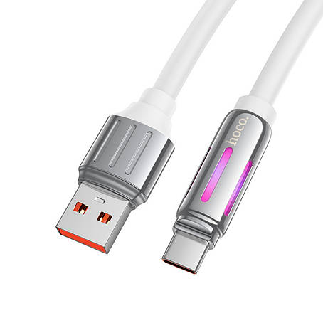 Кабель Hoco U136 5A Prize charging data cable Type-C White, фото 1