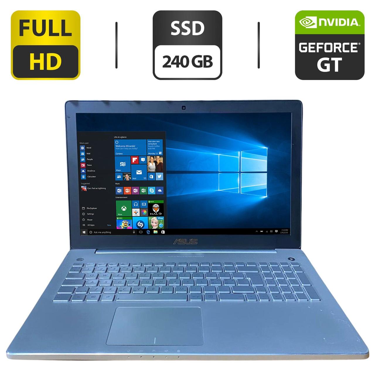 Ноутбук Asus N550J/ 15.6" (1920x1080)/ Core i7-4700HQ/ 16 GB RAM/ 240 GB SSD/ GeForce GT 750M 2GB