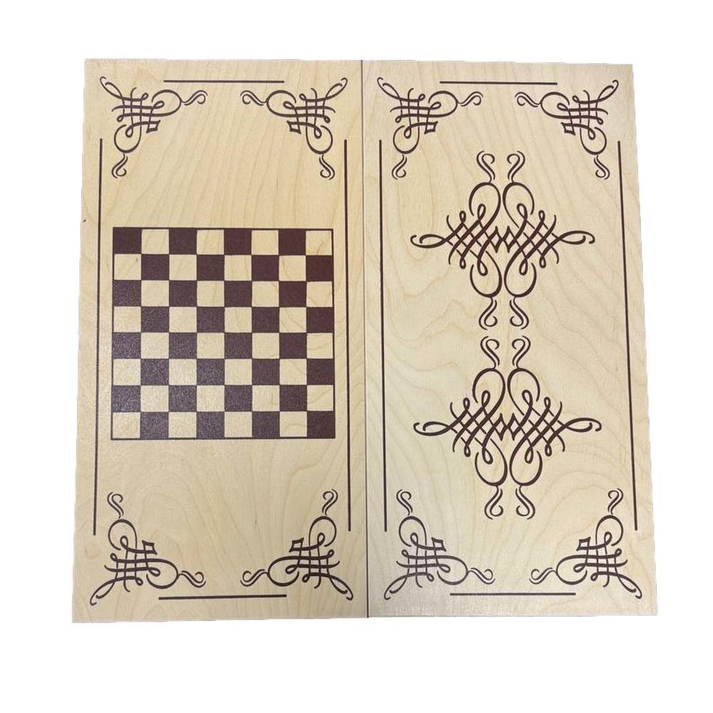 Набір шашки та нарди дерев'яні, розмір 50х50см GS-2684, фото 1