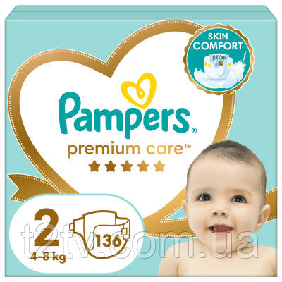 Підгузки Pampers Premium Care Розмір 2 (4-8 кг) 136 шт (8006540855812)