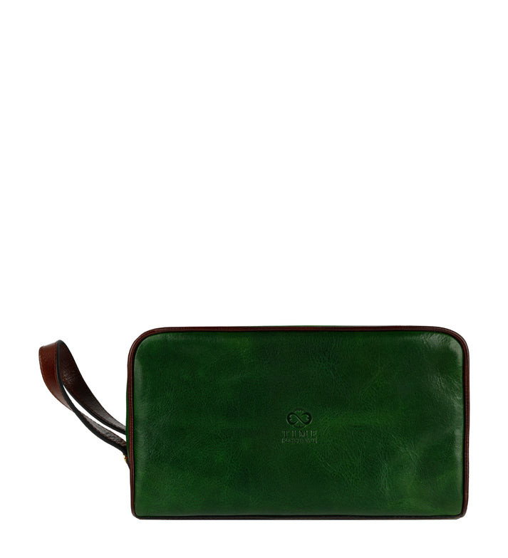 Жіноча шкіряна косметичка Dopp Kit — All the Kings Men — Зелений колір — Time Resistance 5232101W
