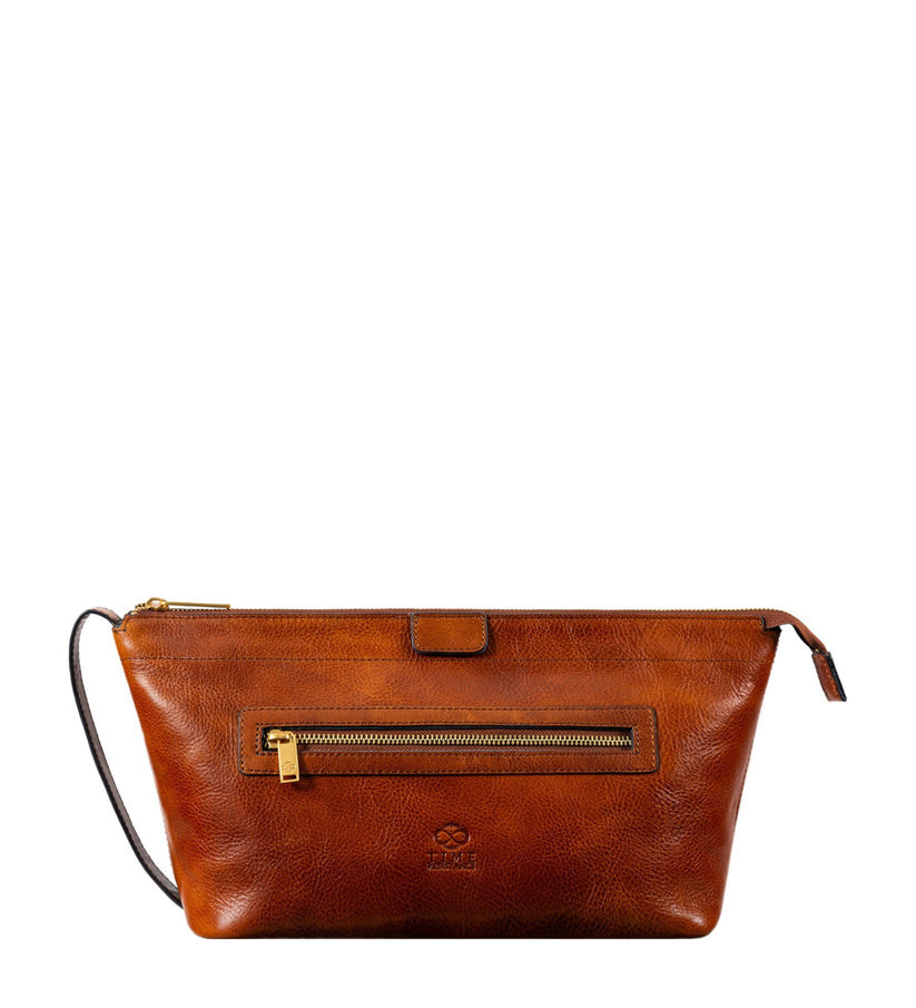 Жіноча шкіряна косметичка Dopp Kit — Ragtime — коньячно-коричневий колір — Time Resistance 5244301W