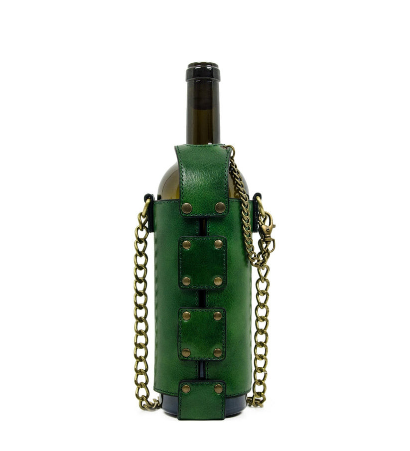 Шкіряна сумка для вина для жінок — Saving Grapes — Зелений колір — Time Resistance 5206001W