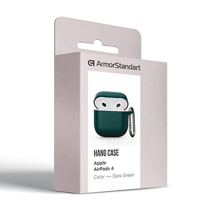 Чохол ArmorStandart TPU Hang для кейса навушників Apple AirPods 4 Dark Green (ARM81280), фото 4