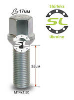 Болти колісні M14x1,5-35 мм.; Сфера Цинк, ключ 17 (Starleks bk89) (Audi, Seat, Skoda, Volkswagen