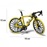 Пальчиковий велосипед у масштабі 1:8, 19х12см / Модель гірського велосипеда з металу / Фінгербайк, фото 8