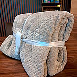 Плед двоспальний 200×150см, Бежевий / Покривало на ліжко / Плед на ліжко / Плед покривало, фото 5