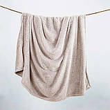 Плед двоспальний 200×150см, Бежевий / Покривало на ліжко / Плед на ліжко / Плед покривало, фото 8