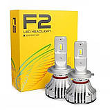 Комплект автомобільних LED ламп для фар 36W, 6000Lm, F2 H11 Solar / Світлодіодні лампи для машини / Автолампа, фото 9