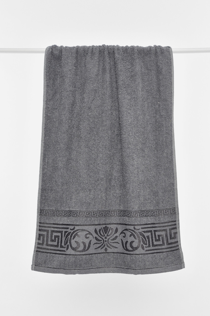 Рушник для обличчя махровий темно-сірого кольору 196461P, фото 1