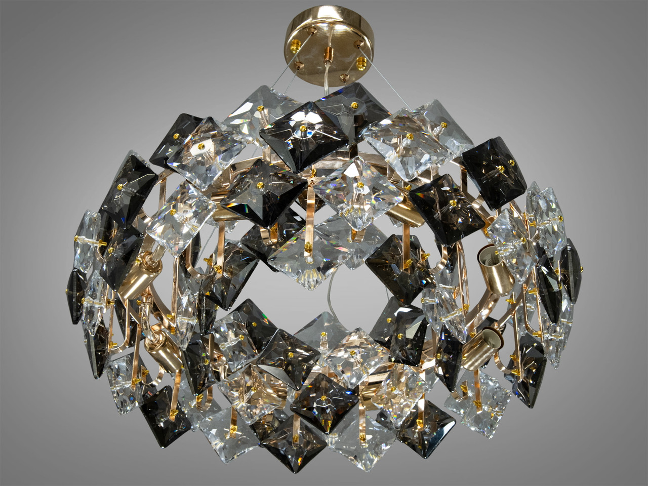 Елегантна кришталева люстра для залу, колір золото, на 8 ламп 21001-550SGD-LS