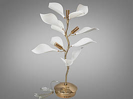 Ексклюзивна настільна лампа з керамічними елементами та золотистою основою для вітальні 7172-3T GD