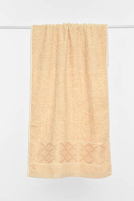 Рушник для обличчя махровий бежевого кольору 196456T Безкоштовна доставка