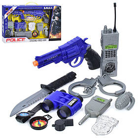 Набір з іграшковою зброєю пістолет, рація, ніж, наручники, 2 різновиди JC019-20
