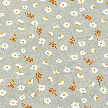 Стрейч кулір трикотаж полотно преміум класу принт ромашки