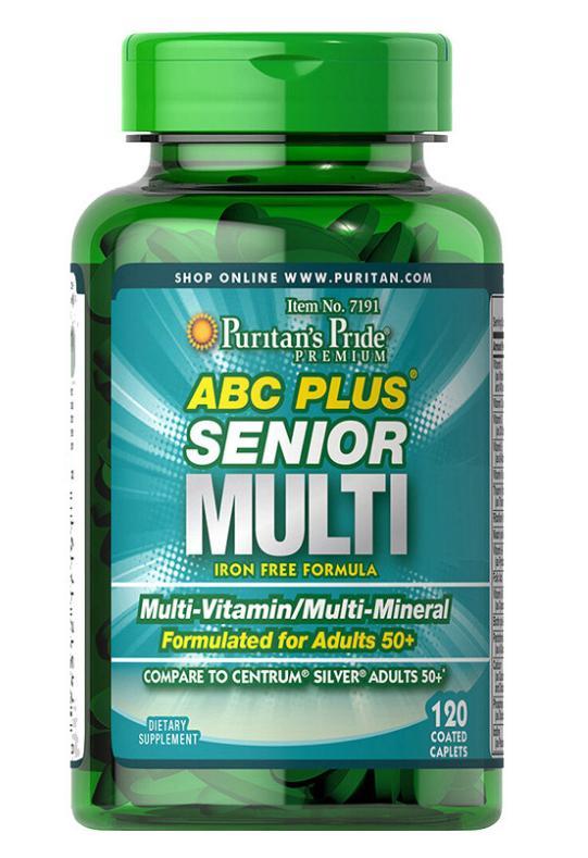 Харчова домішка Puritan's Pride ABC Plus® Senior Multivitamin Multi-Mineral Formula 120 Caplets