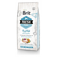 Сухой корм Brit Fresh для взрослых собак, с лишним весом, с индейкой и горохом, 12 кг