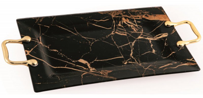 Блюдо для сервірування "VIVA MARBLE BLACK" 35х22.5 см (3235-306), фото 1