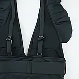 Суцільний купальник з рюшами в чорному кольорі з пряжкою на поясі, фото 3