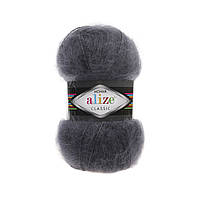Alize MOHAIR CLASSIC NEW (Мохер Класік) № 53 сірий (Пряжа мохер, нитки для в'язання)