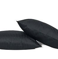 Наволочка 50х70см страйп сатин Ярослав №08 чорний