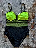 Закритий купальник з жовтими чашками і знімними бретелями, фото 2