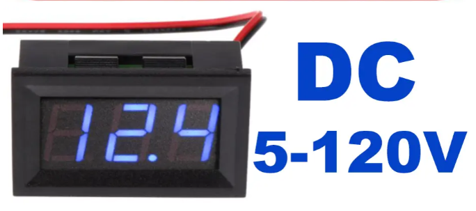 Вольтметр D-SUN DC 4,5-120 В (сині цифри), фото 1