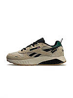 Бежеві замшеві чоловічі кросівки Reebok Classic Leather Hexalite Демісезонні кросівки Рібок класік