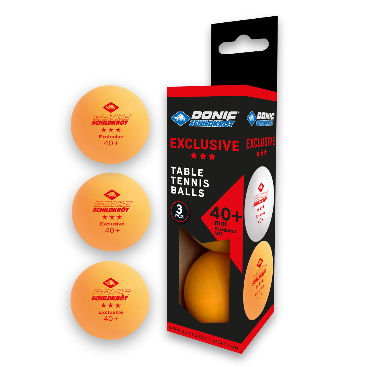 М'ячі для настільного тенісу Donic Exclusive 3* (3 шт) (608338) Orange
