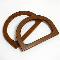 Фермуар для сумки дерев’яний, напівкільце, 12х8,5 см, коричневий (2 шт)