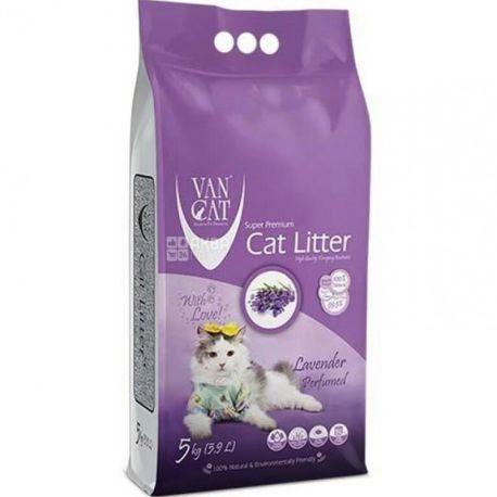 Наповнювач для котячого туалету Van Cat Lavender бентонітовий з ароматом лаванди, 5 кг