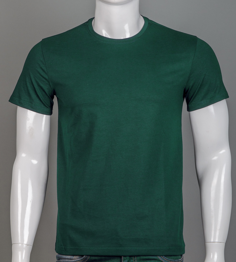 Футболка чоловіча Однотонна Смарагдовий 2300м, L (1шт), фото 1