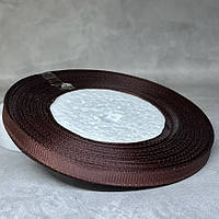 Репсова стрічка 0,6 см, колір коричневий, арт 016455, 23 м, Коричневий