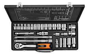 Набір інструментів Neo Tools, набір торцевих головок 1/2", 3/8", 28шт