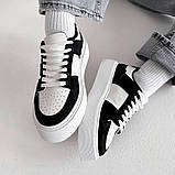 Стильні чорно-білі кеди на платформі,преміальна якість, фото 2
