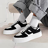 Стильні чорно-білі кеди на платформі,преміальна якість, фото 3