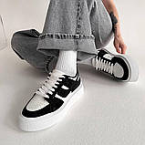 Стильні чорно-білі кеди на платформі,преміальна якість, фото 4
