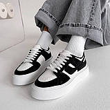 Стильні чорно-білі кеди на платформі,преміальна якість, фото 8