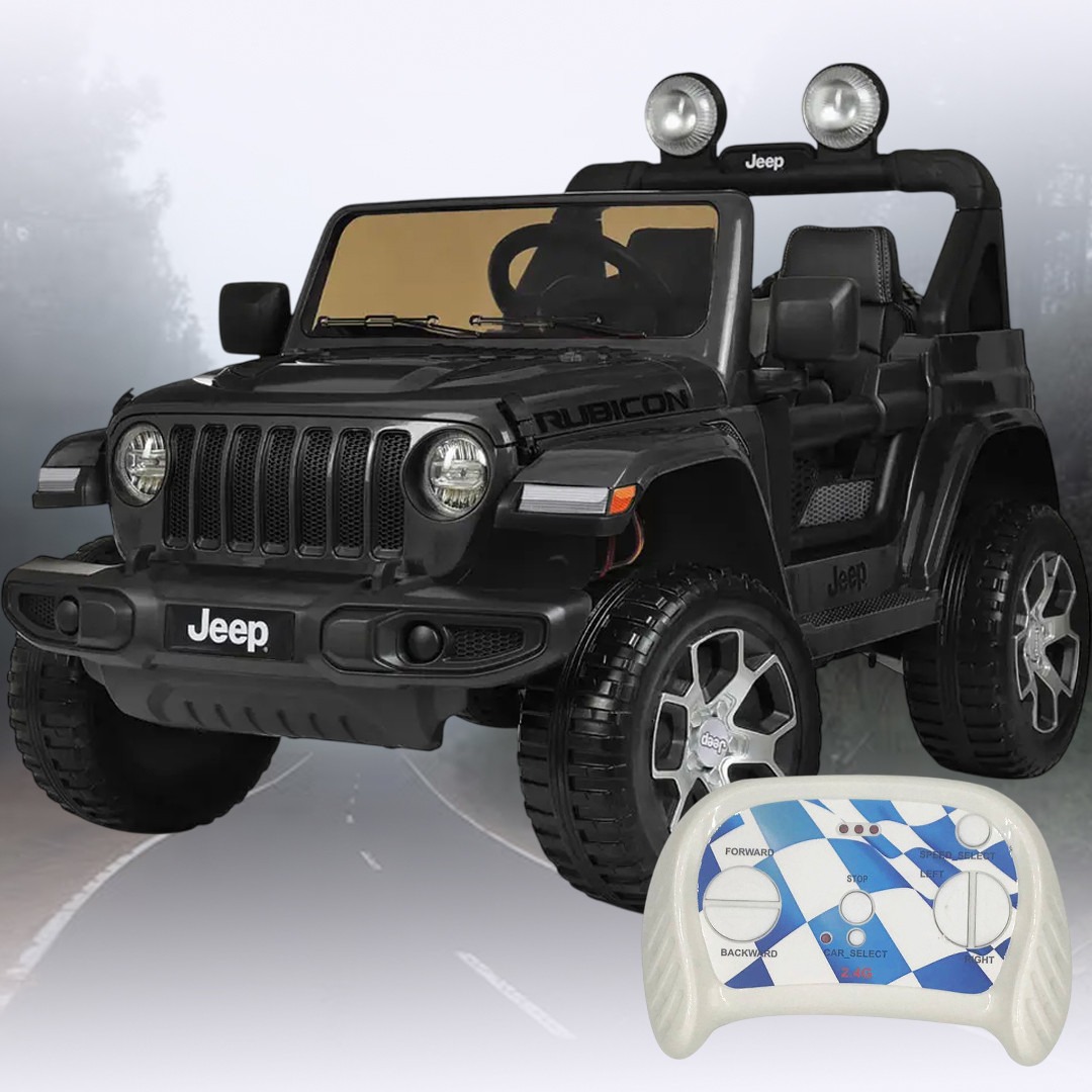 Електромобіль Jeep на пульті управління з музикою та світлом фар Bambi M 4176EBLRS-2 Чорний