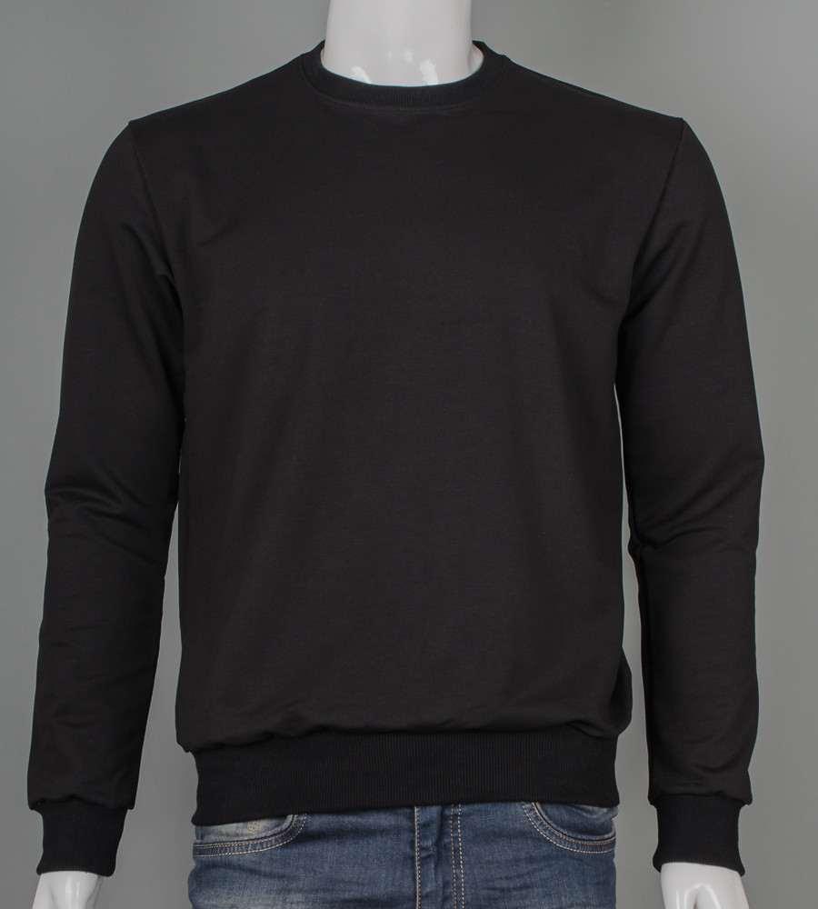 Світшот батал двонитка Однотонний 7300б (Уп.4шт 3XL,4XL), Чорний, фото 1