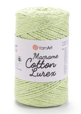 Пряжа Macrame cotton Lurex-726 салат, фото 1