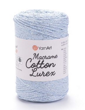 Пряжа Macrame cotton Lurex-729 блакитний, фото 1